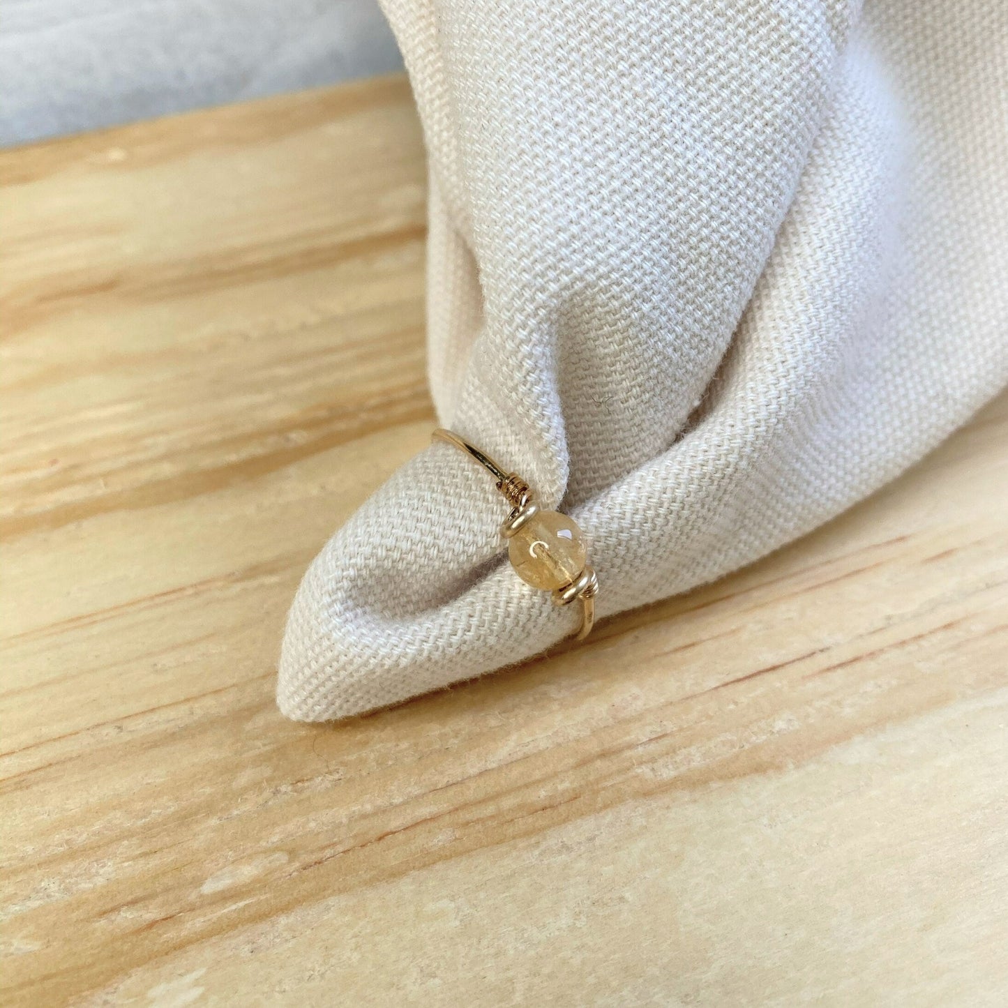 Citrine 14k Gold Filled Wire Rings