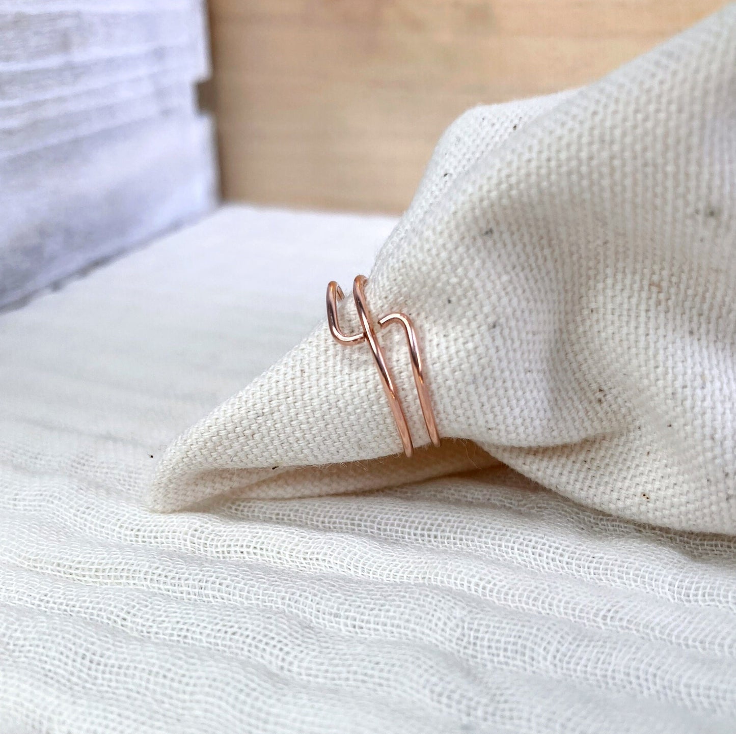 Ely Adjustable 14k Rose Gold Filled Wire Ring