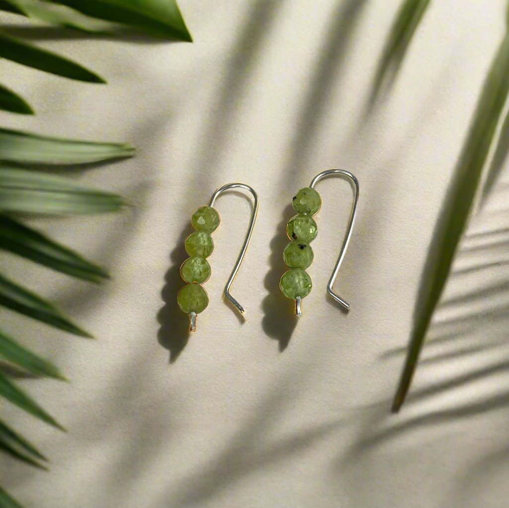 925 Sterling Silver Peridot, Rose Quartz and Tigers Eye Studs (handmade)
