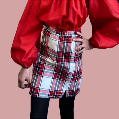 Sara Flannel Split Skirt