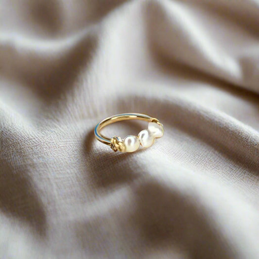 14k Gold Filled Freshwater Pearl Wire Ring