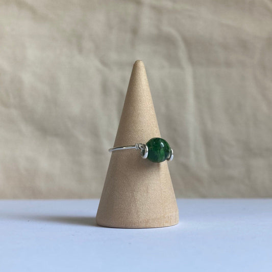 925 Sterling Silver Siberian Emerald Wire Rings