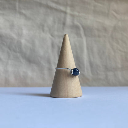 925 Sterling Silver Blue Sapphire Wire Ring