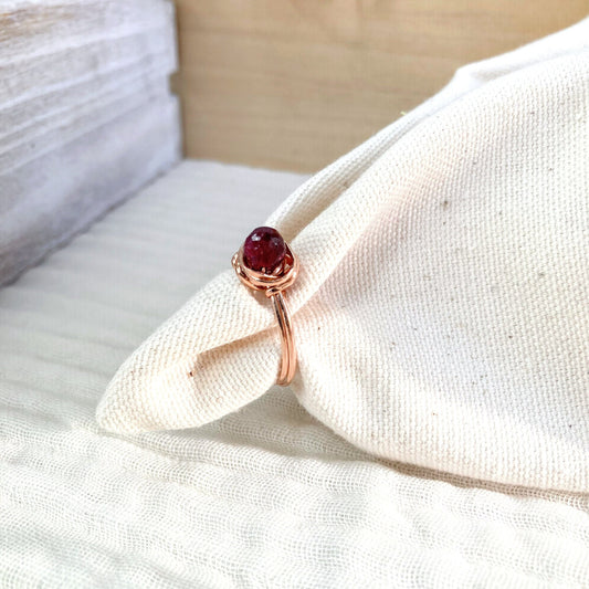 Wired Rose Ruby 14k Rose Gold Filled Rings