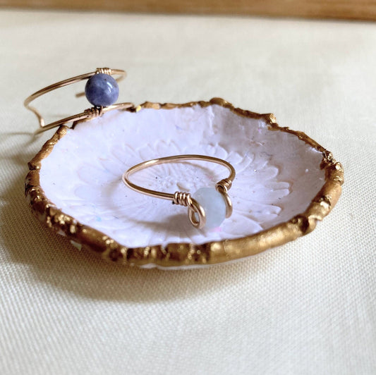 Aquamarine 14k Gold Filled Wire Ring