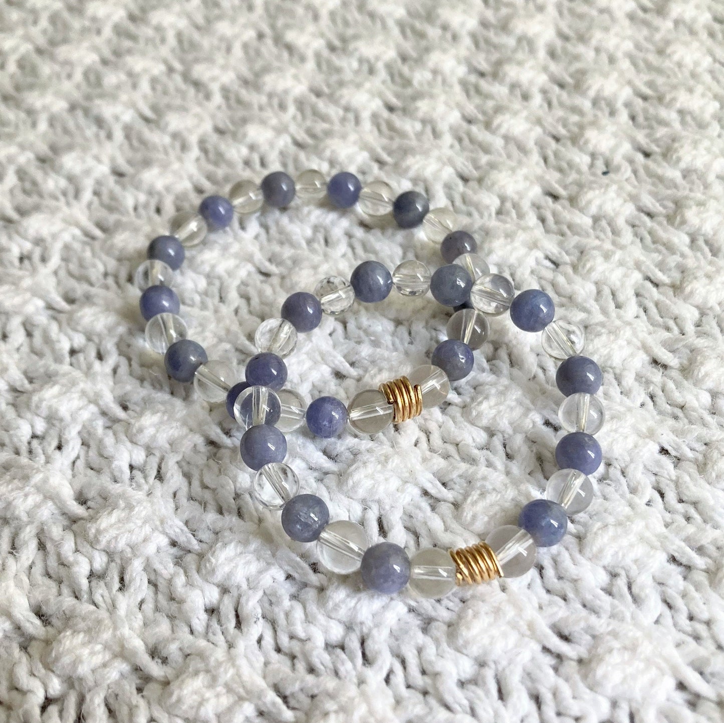 Tanzanite Clear Quartz 14k Gold Filled Bracelets